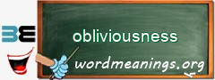 WordMeaning blackboard for obliviousness